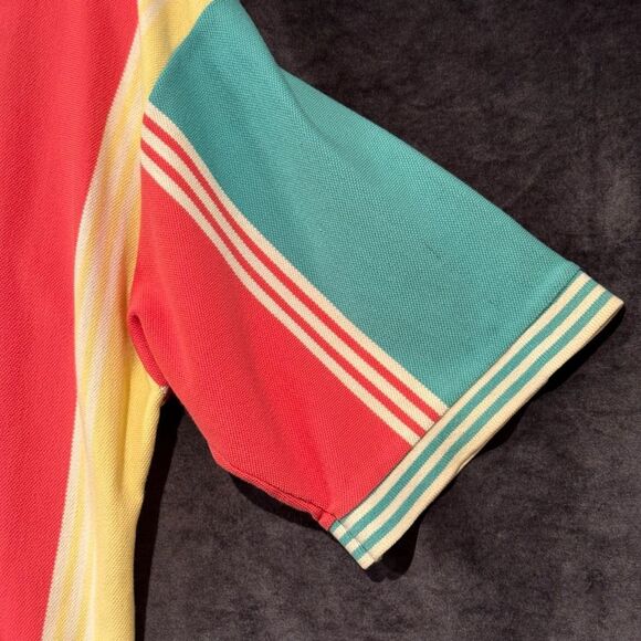 Vintage Striped Polo Shirt Mens Size L 90s Colorblock Golf Dadcore Southport USA - Picture 7 of 16